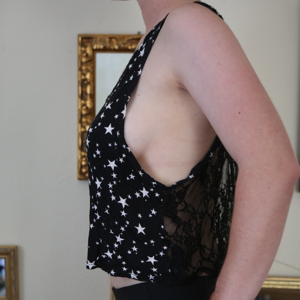 Forever 21 Star & Lace Crop Top